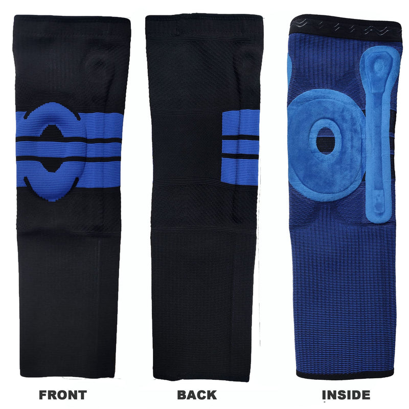 [Australia] - SVDpirit Professional Knee Brace Compression Sleeves(1pc) Full Leg Sleeves For Men Women Patella Gel Pads & Side Stabilizers 1007BL Large Black 
