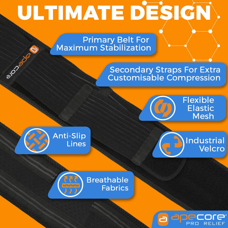 [Australia] - SI Belt - Sacroiliac Belt for Women and Men - SI Joint Belt for Sciatica, Joint, Pelvis, Lower Back Pain Relief - Lumbar and Hip Support Brace - Trochanter Belt with Extra Compression Hip Pain Relief Black Regular (Fits Hip Size 30 Inch - 45 Inch) 