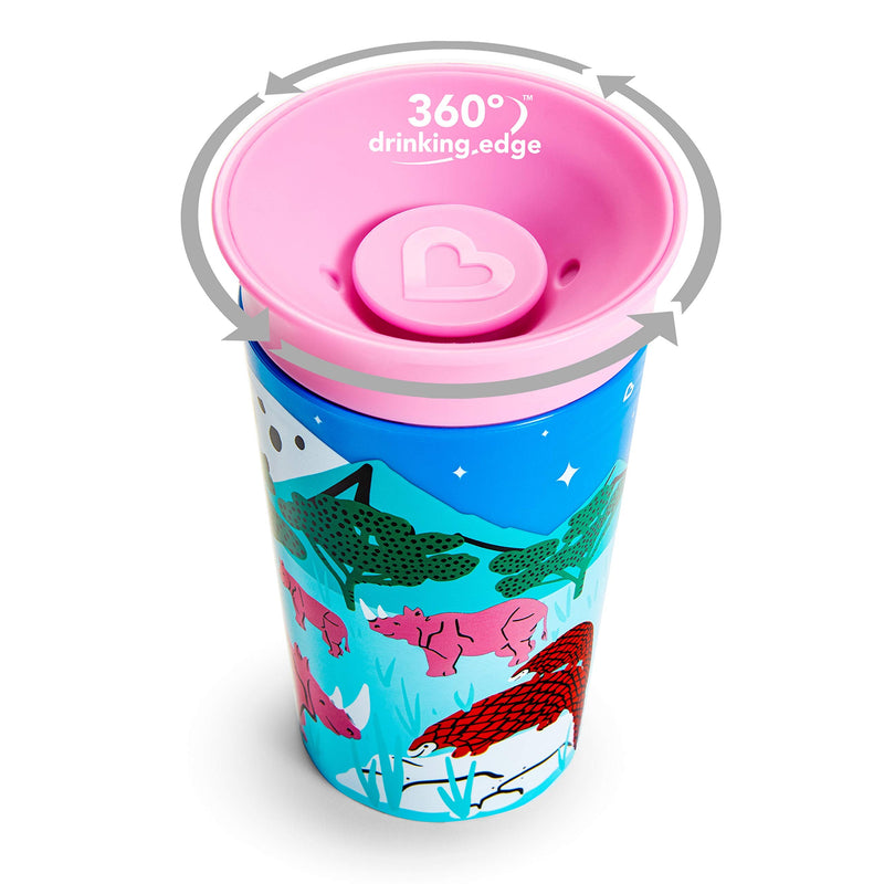 [Australia] - Munchkin Miracle 360° Wildlove Sippy Cup, 9Oz/266Ml, Rhino And Tiger, 2 Pack Rhino/Tiger 