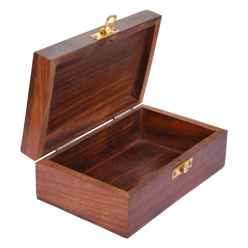 [Australia] - ITOS365 Handmade Wooden Keepsake Storage Case Jewelry Box Jewel Organizer - Floral Hand Carvings - Gifts for Women, 7 x 4 Inches 