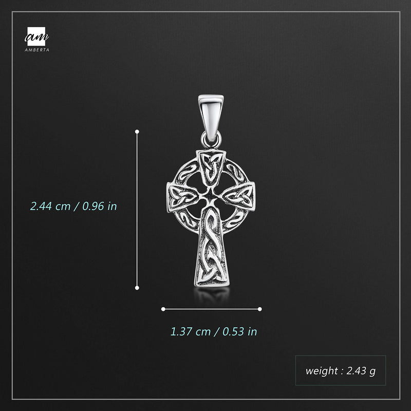 [Australia] - Amberta Unisex 925 Sterling Silver Cross Pendant Antique Gothic Cross 