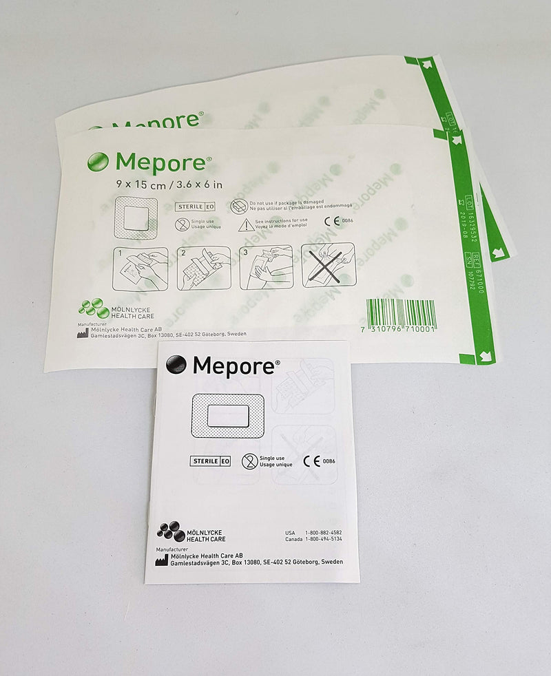 [Australia] - Mepore 671000 Dressing Adhesive, Island, Non Woven Fabric, Semi-Permeable Backing, Sterile, 9 cm x 15 cm (Pack of 25) 
