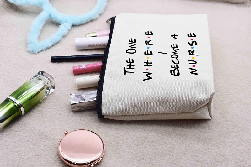 [Australia] - Makeup Bag Gift for Nurse,Cosmetic Bag Gift,Birthday Graduation Christmas Gift for Her,Registered Nurse Graduation Gifts,Soon to Be Nurse,Graduation Gift for Medical Student ,the One Where I Become A Nurse 