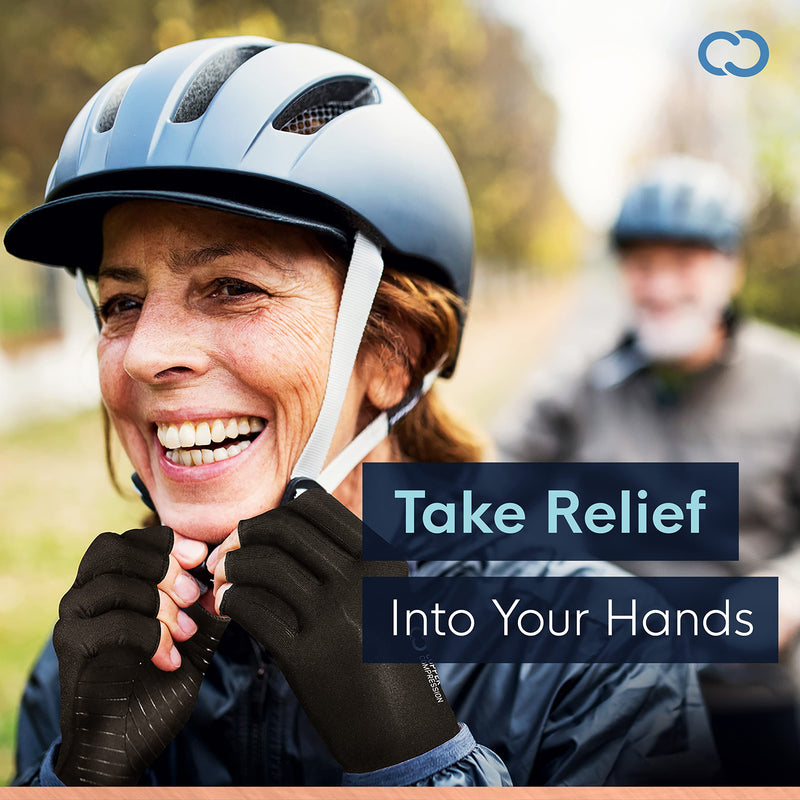 [Australia] - Copper Compression Arthritis Gloves - Best Copper Infused Fingerless Glove for Carpal Tunnel, RSI, Rheumatoid , Tendonitis, Hand Pain, Computer Typing, Support for Hands. Fit for Women & Men - 1 Pair - Medium Medium (1 Pair) 
