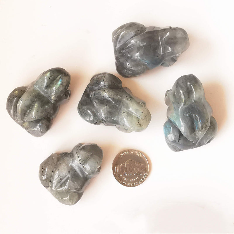 [Australia] - Manekieko Natural Moonstone Frog Crystals and Healing Stone Figurines,38mm Hand Carved Pocket Animal Room Decor Gemstone 