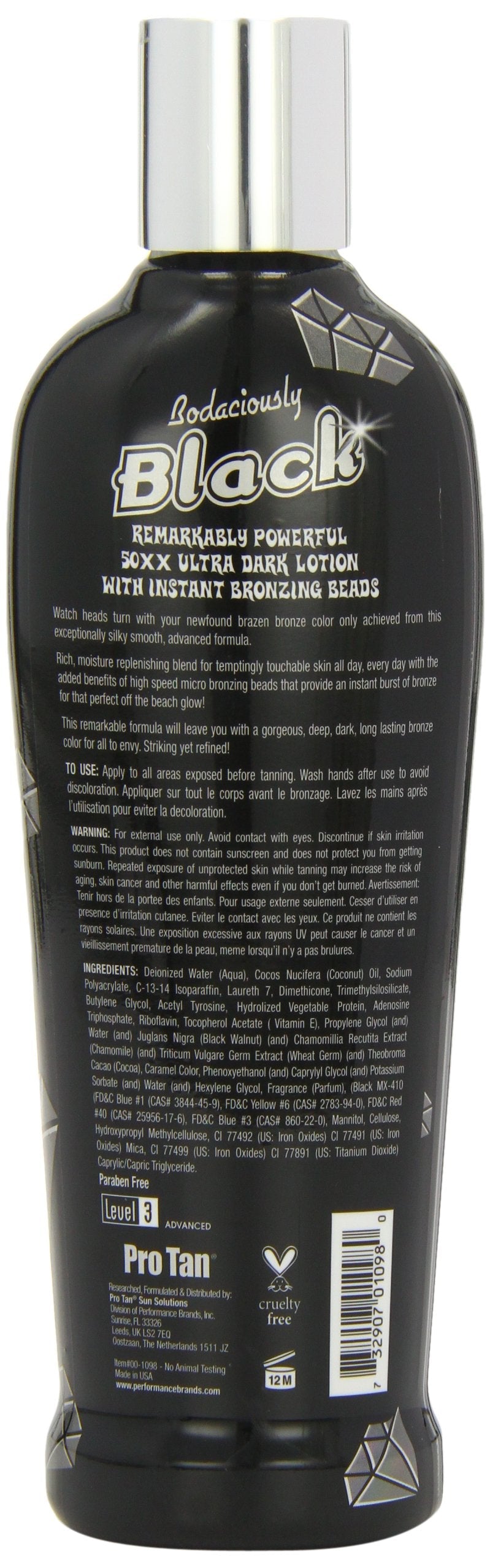 [Australia] - Pro Tan Black Bodaciously Remarkably Powerful 50XX Ultra Dark Sunbed Lotion 250 ml 