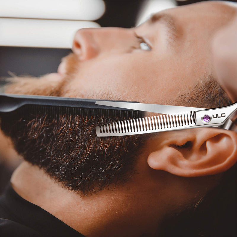 [Australia] - ULG Hair Thinning Scissors Haircut Shears Professional Barber Hair Cutting Trimming Razor Edge Teeth Blending Scissor Japanese Stainless Steel 6.5 inch for Hairdressing Texturizing, Home Salon 