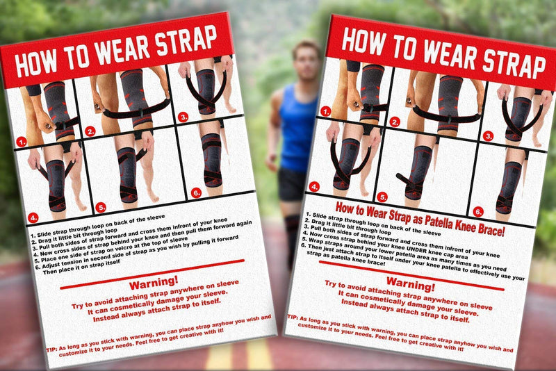 [Australia] - Knee Brace Compression Sleeve with Strap for Best Support & Pain Relief for Meniscus Tear, Arthritis, Running, Basketball, MCL, Jogging, Post Surgery Recovery for Men & Women by Athledict, L Dark Grey/Red Large 