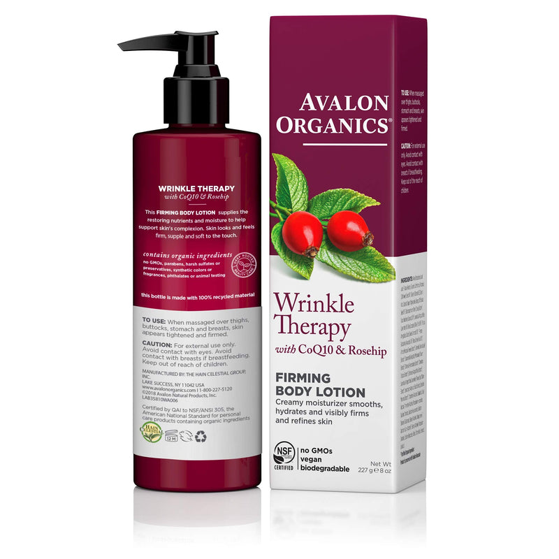 [Australia] - Avalon Organics Firming Body Lotion, Wrinkle Therapy with CoQ10 & Rosehip, 8 Oz 