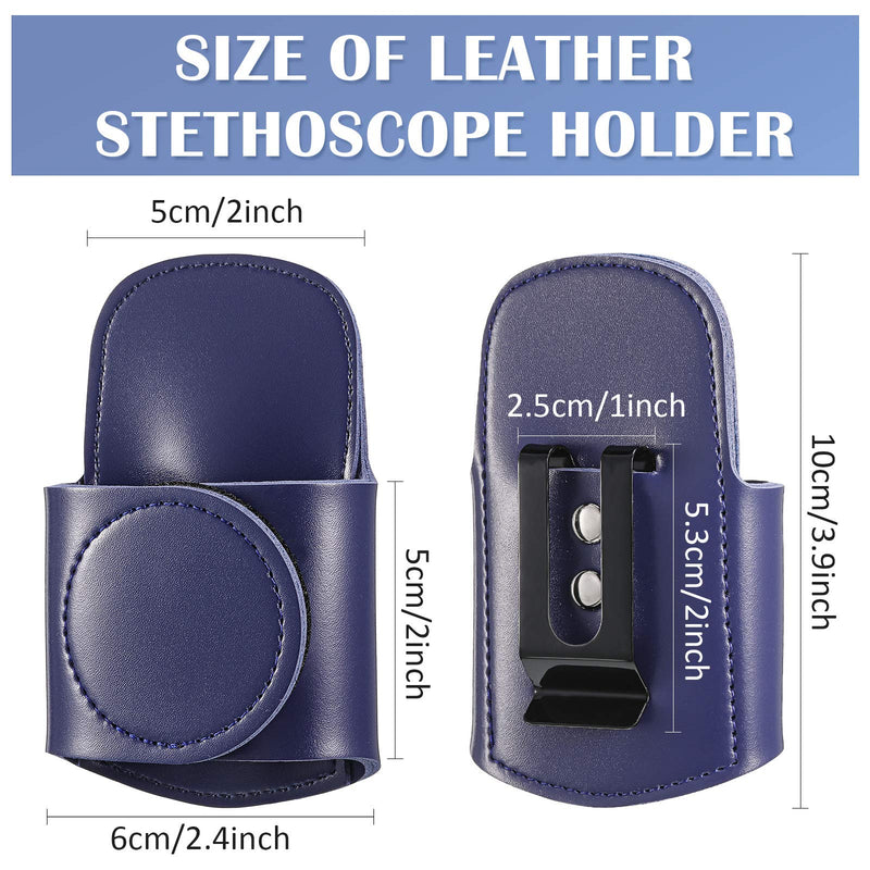 [Australia] - Artificial Leather Stethoscope Holder Handmade Stethoscope Hip Holder with Clip to Protect from Neck Carrying or Loss for Holding Your Stethoscope (Blue,1 Piece) 