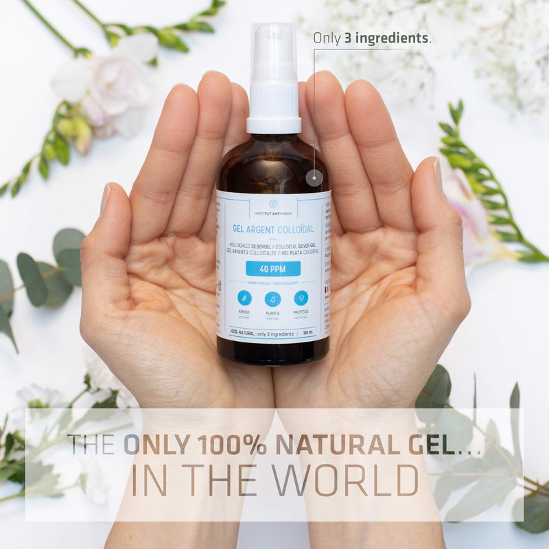 [Australia] - Institut Katharos • Pure Colloidal Silver Gel 40 PPM • 100% Natural and only 3 Ingredients • Optimal Texture and Absorption (Better Than Creams) • Amber Glass and Ultra-Practical Pump 