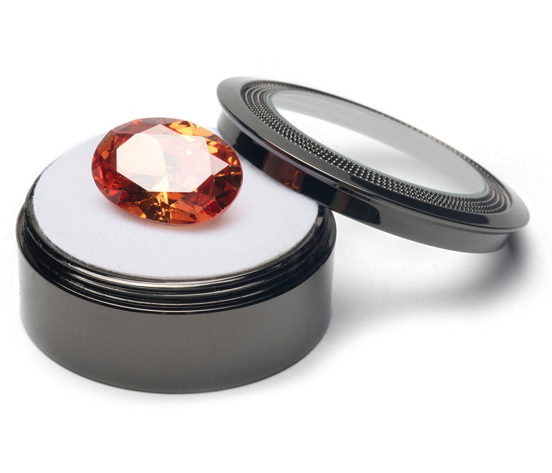 [Australia] - Mini Diameter 1.7 inch Loose Diamond or Gemstone Display Box Case Holder Show Container Metal (Black Medium) Black Medium 