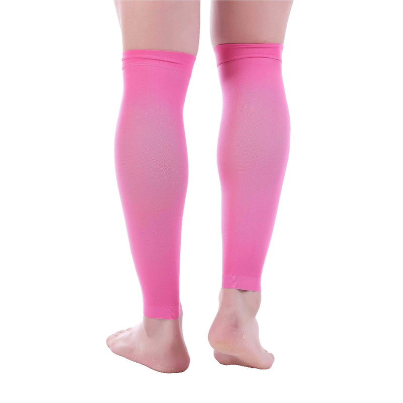 [Australia] - Doc Miller Calf Compression Sleeve Men and Women - 20-30mmHg Shin Splint Compression Sleeve Recover Varicose Veins, Torn Calf and Pain Relief - 1 Pair Calf Sleeves Pink Color - Small Size 