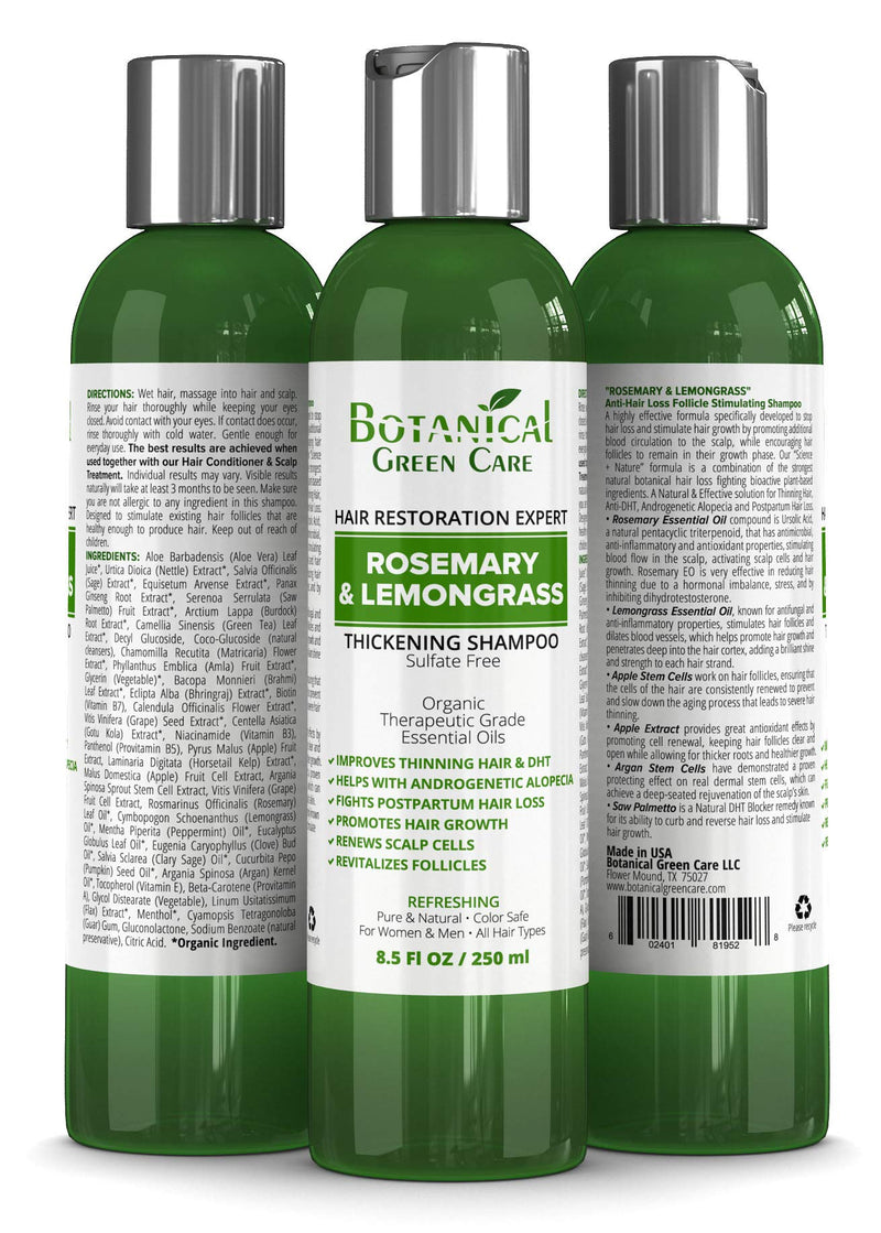 [Australia] - Hair Growth / Anti-Hair Loss Sulfate-Free Shampoo “Rosemary & Lemongrass”. Alopecia Prevention and DHT Blocker. Doctor Developed. NEW 2018 FORMULA! 
