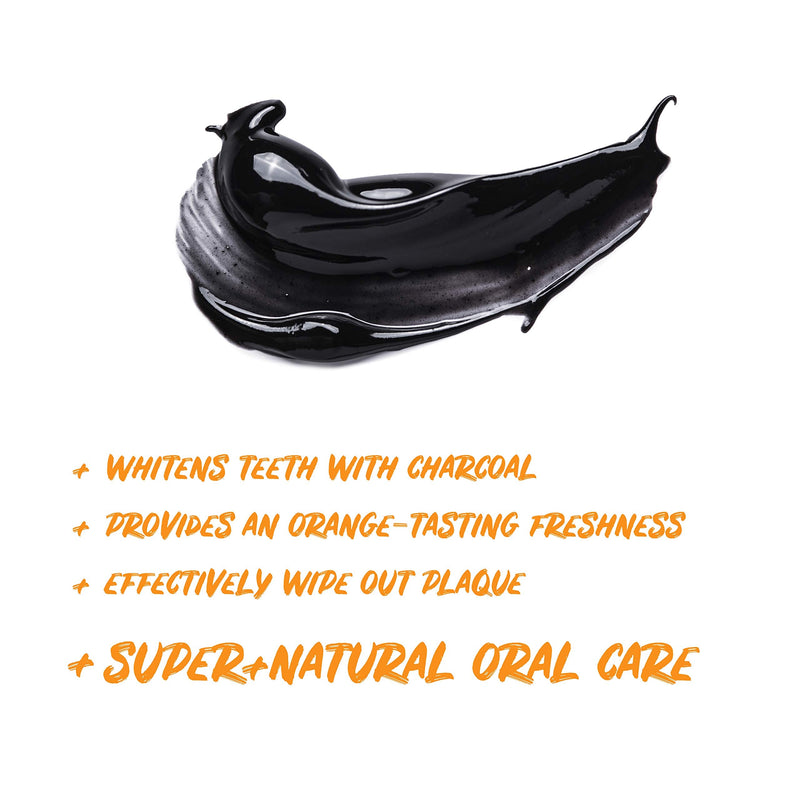 [Australia] - Ecodenta Activated Charcoal Teeth Whitening Toothpaste - Natural Black Orange Plaque Removal Fluoride Free Toothpaste 100ml 