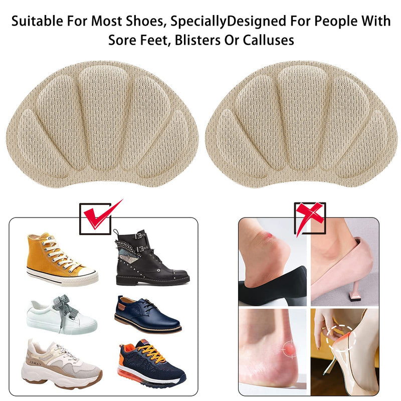 [Australia] - 2 Pairs Heel Grips Shoe, Heel Cushion Pads Set for Shoes Too Big Heel Grips Shoe Pads Inserts Liner Self (Beige) Beige 