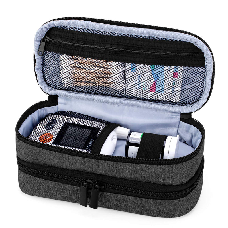 [Australia] - YARWO Insulin Cooler Travel Case, Single and Double Layer Diabetic Travel Case with 4 Ice Packs Bundle for for Insulin Pens, Blood Glucose Monitors or Other Diabetes Care Accessories, Black 