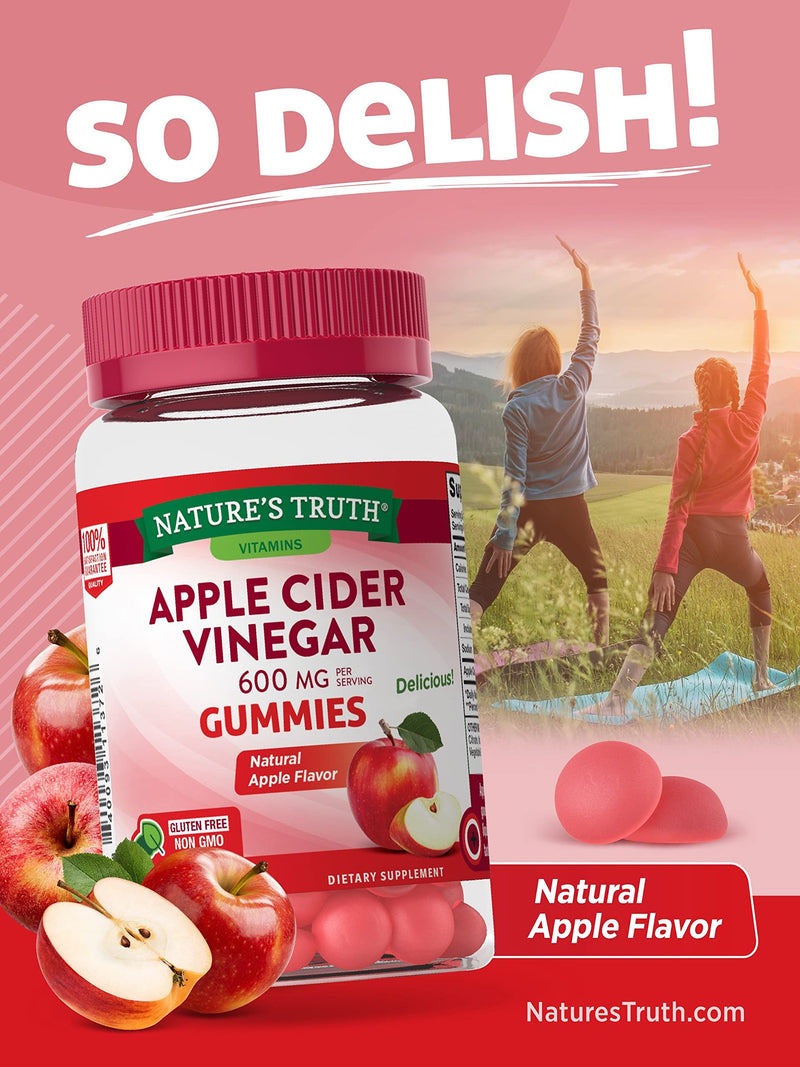 [Australia] - Nature's Truth Apple Cider Vinegar 600mg Vegan Gummies, 75 Count 
