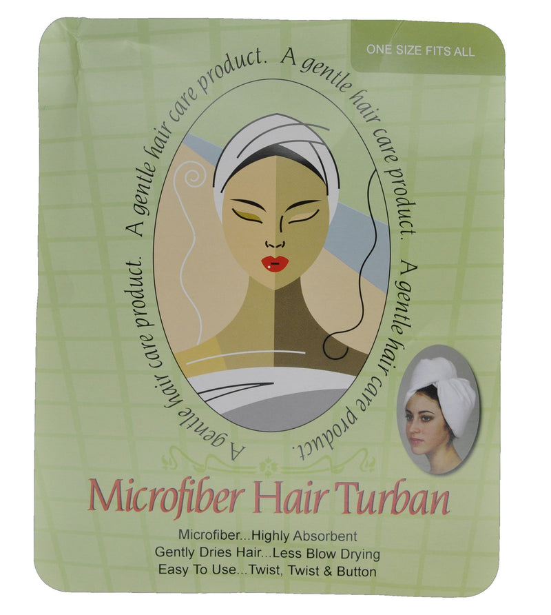 [Australia] - Eurow Microfiber Hair Towel Turban Wrap - White - 1 Pack 