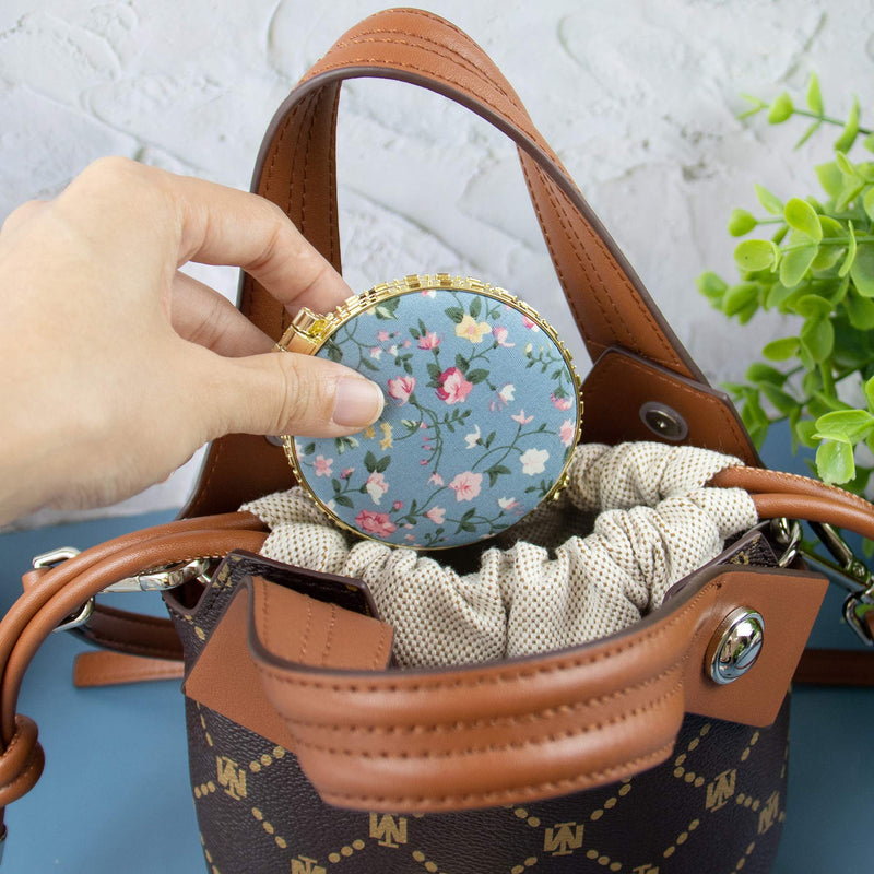 [Australia] - AUEAR, 4 Pack Retro Floral Makeup Compact Mirror Small Pocket Purse Mirrors Beauty Handheld Folding Portable Travel Mirror for Women Girls Lady 