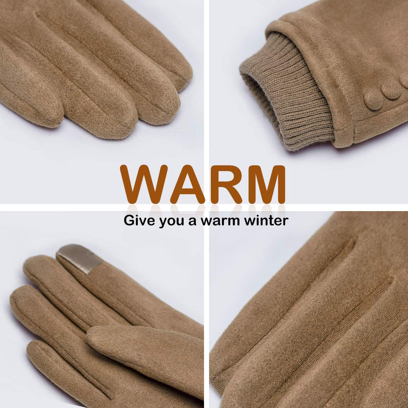 [Australia] - Womens Gloves Winter Touch Screen Texting Phone Windproof Gloves for Women Fleece Lined Thick Warm Gloves 