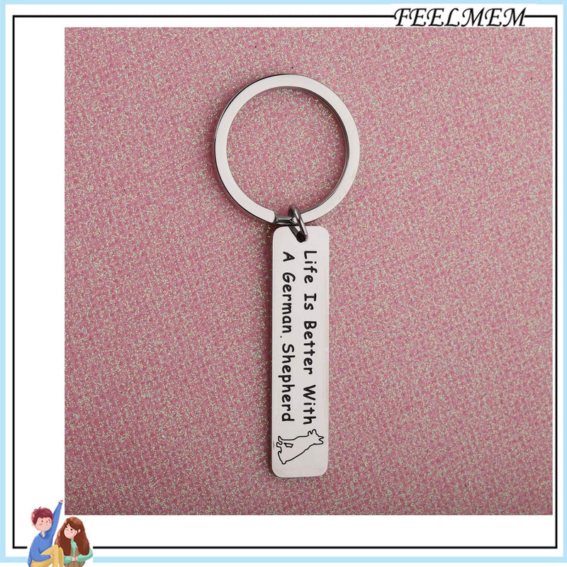 [Australia] - FEELMEM Dog Lover Gifts Life is Better with A French Bulldog/German Shepherd/Pitbull/Dachshund/Beagle Keychain Gift for Dog Mom Dog Dad Dog Owner Gifts 