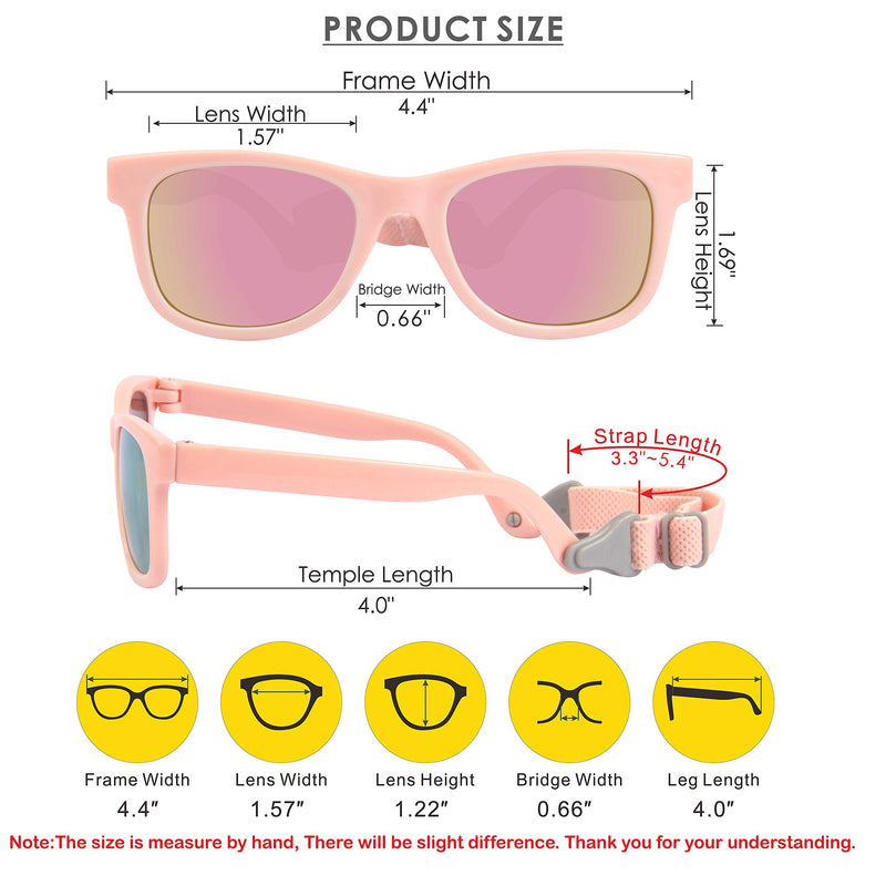 [Australia] - COCOSAND Baby Sunglasses with Strap Pink 