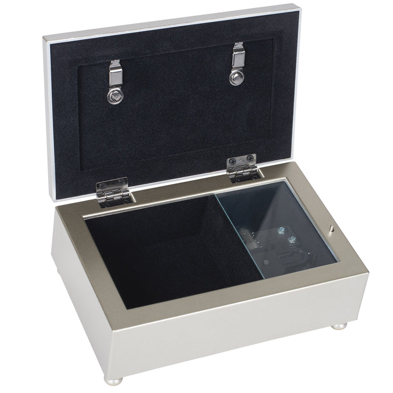 [Australia] - Cottage Garden Grandmother Love Never Ending Brushed Silvertone Jewelry Music Box Plays Amazing Grace 
