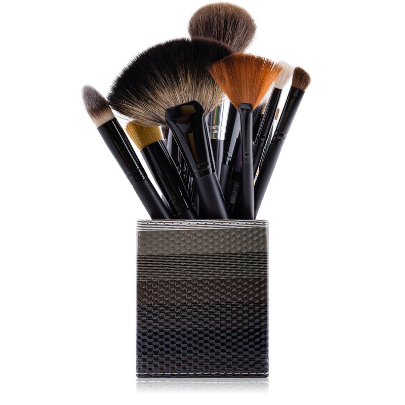 [Australia] - SHANY Cosmetics 2-in-1 Water-resistant Makeup Brush Holder with Removable Cosmetics Organizer Insert - Midnight Grey 