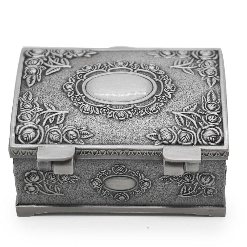 [Australia] - AVESON Small Rectangle Vintage Metal Jewelry Box Trinket Gift Box Chest Ring Case for Girls Ladies Women 