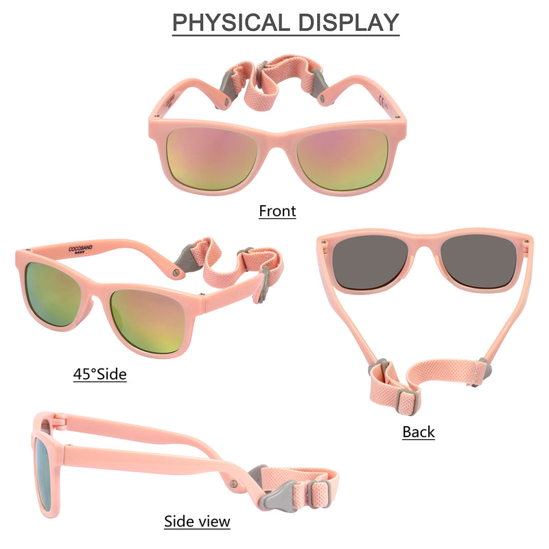 [Australia] - COCOSAND Baby Sunglasses with Strap Pink 