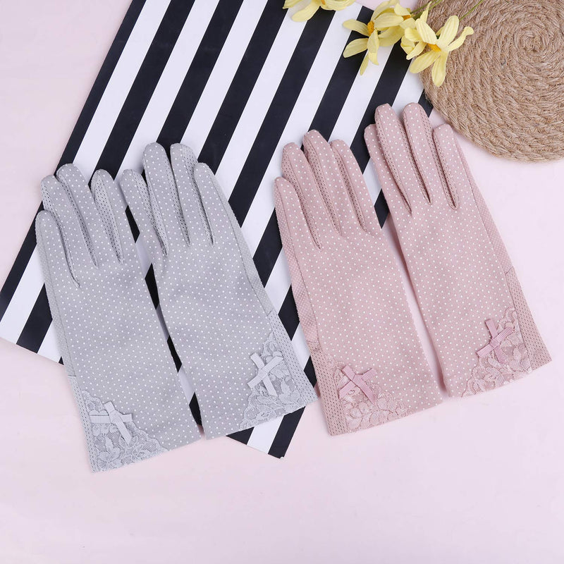 [Australia] - 4 Pairs Women UV Protection Sunblock Gloves Non-slip Driving Gloves for Summer Outdoor Activities, 4 Colors Style 1 
