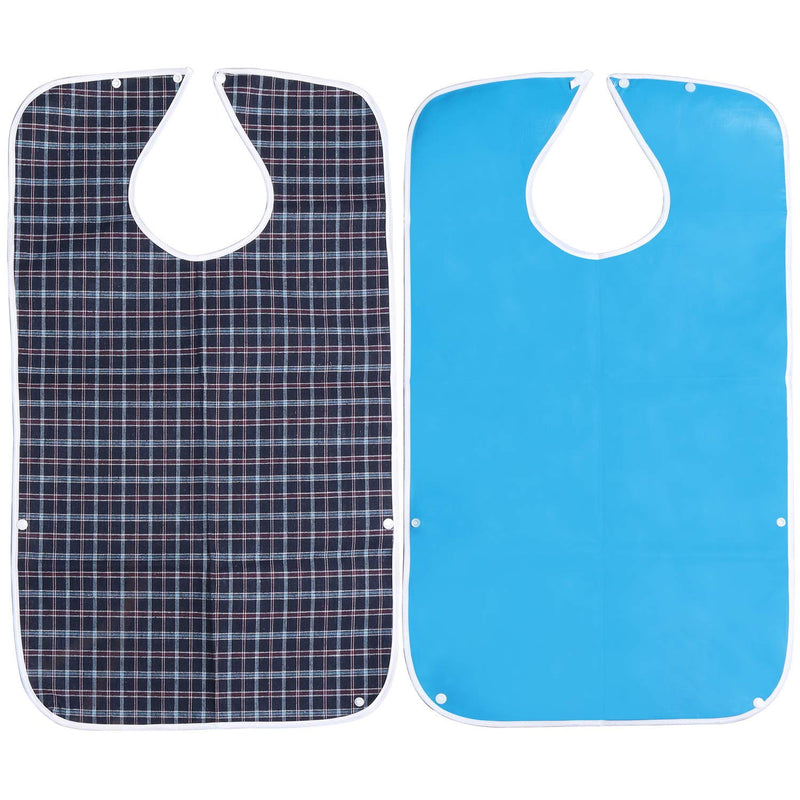 [Australia] - kuou Adult Bibs, Adult The Eldly Bib Adult Washable Dining Bibs for Elderly （3 Pack,Red,Green,Blue） 