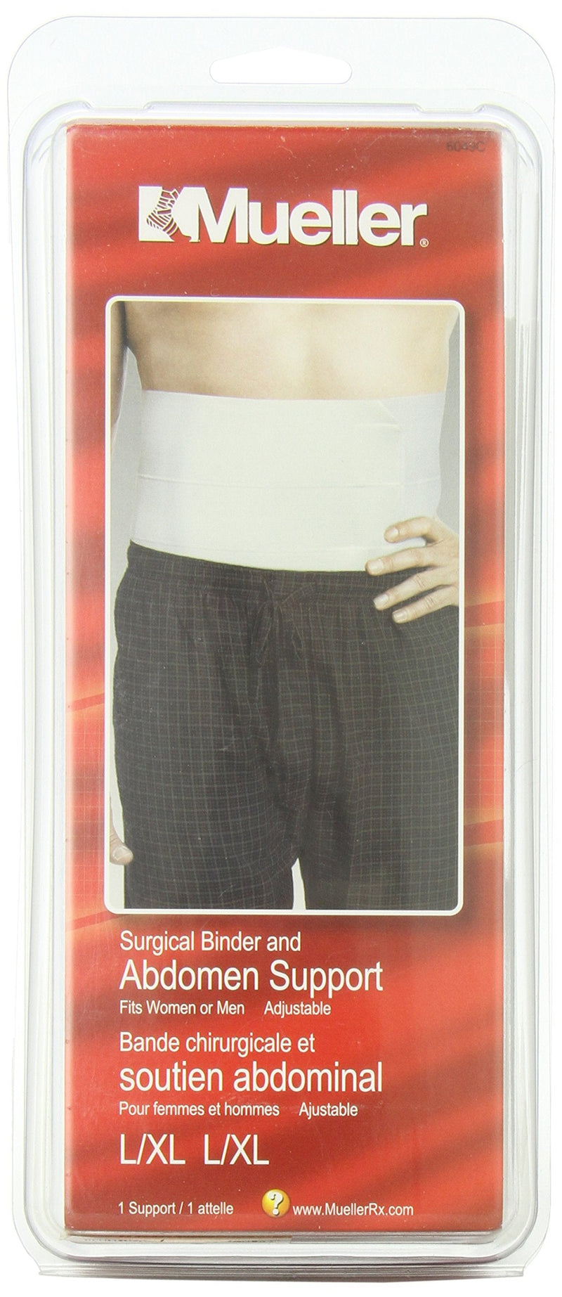 [Australia] - Mueller Sports Medicine Surgical Binder and Abdomen Support, White, Large, X-Large, Large/X-Large 