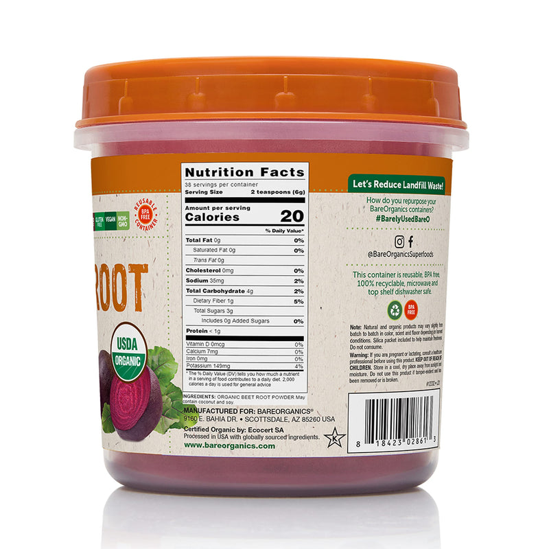 [Australia] - BareOrganics Beet Root, Superfood Powder, Dietary Supplement, 8 Oz 