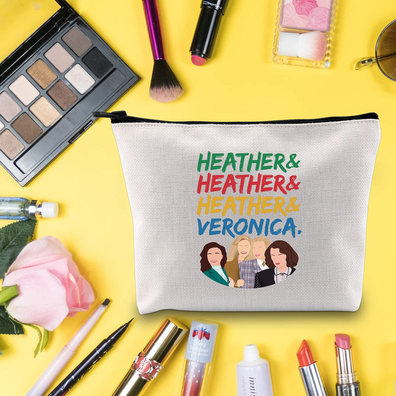 [Australia] - LEVLO Heathers TV Show Cosmetic Make Up Bag Heathers Fans Gift Heather & Heather & Heather & Veronica Heathers Makeup Zipper Pouch Bag For Friend Family, Heather & Veronic, 