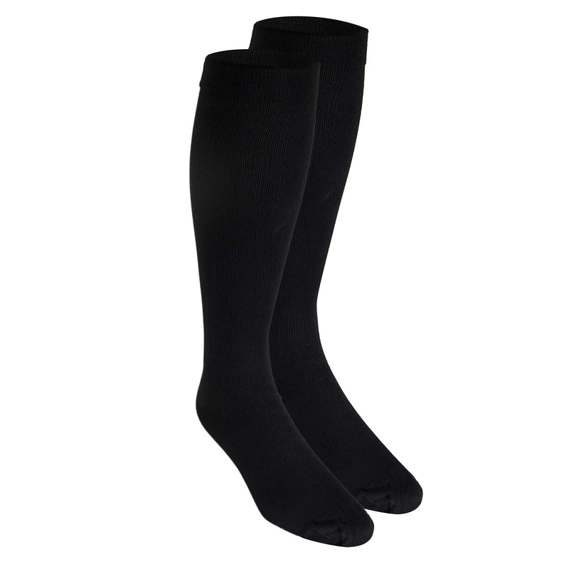 [Australia] - Truform Compression Socks, 15-20 mmHg, Men's Dress Socks, Knee High Over Calf Length Large (1 Pair) Black 