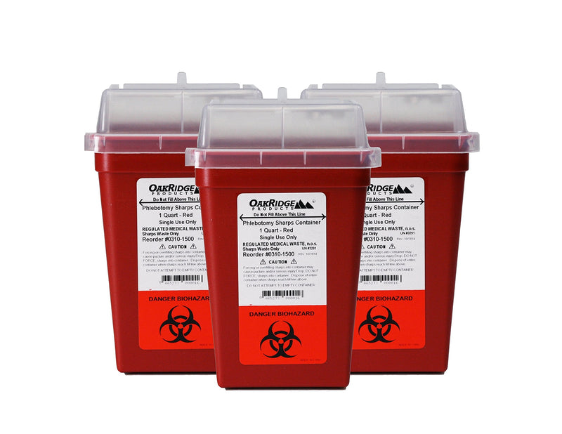 [Australia] - Diabetic Pet Syringe Disposal Container | 1 Quart Size (3 Pack) Design by Vets for Home Safety 