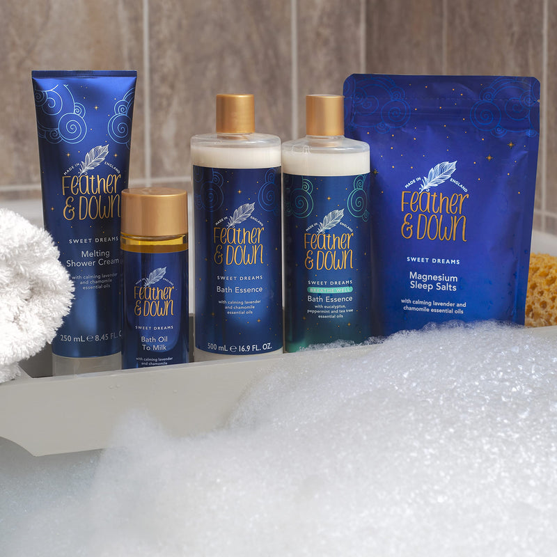 [Australia] - Feather & Down Sweet Dreams Magnesium Sleep Salts (500g) � with Magnesium Calming Lavender & Chamomile Essential Oils. Relieve Stress & Tension. Encourages a Restful Night�s Sleep 