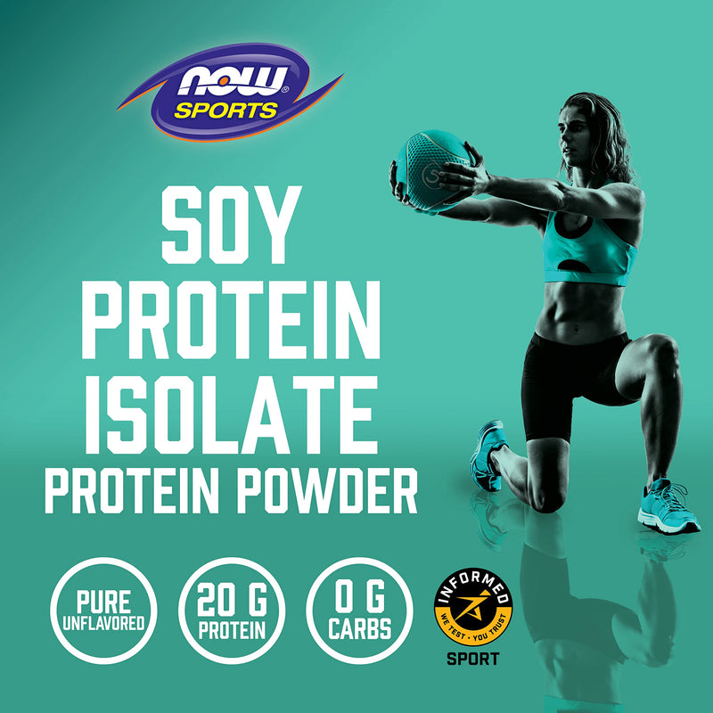 [Australia] - NOW Sports Nutrition, Soy Protein Isolate 20 G, 0 Carbs, Unflavored Powder, 1.2-Pound 