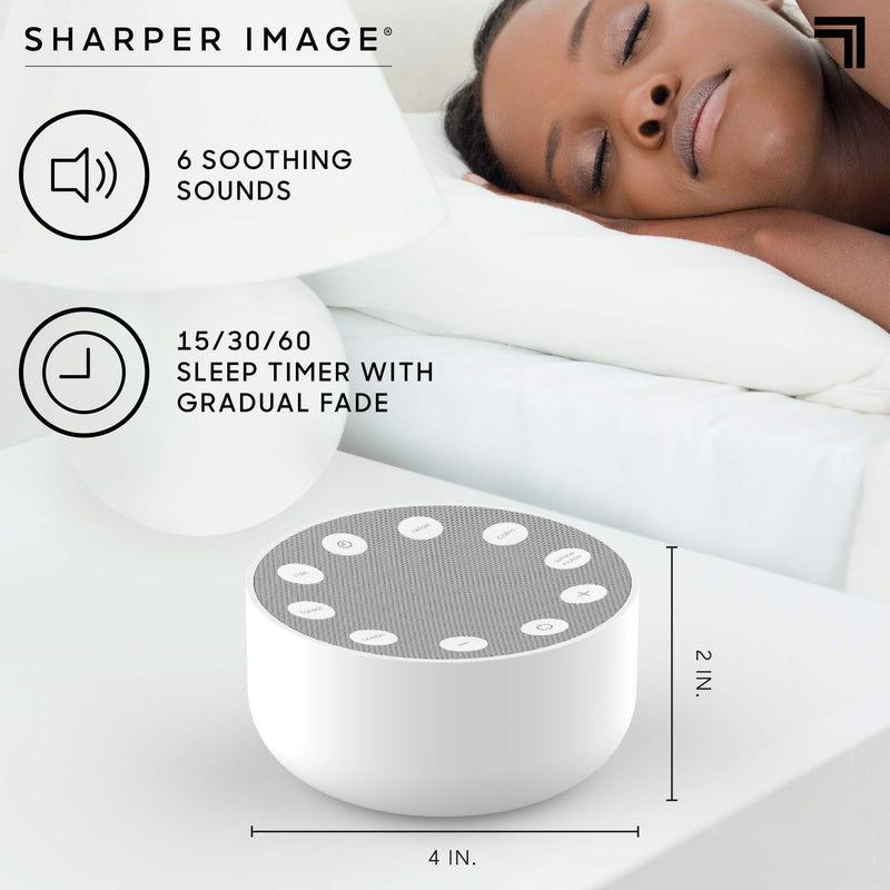 [Australia] - SHARPER IMAGE Sleep Therapy White Noise Machine, Soothing Nature Sounds for Baby Kid Adult, Portable Relaxation Wellness Meditation and Naps, Peaceful Rest Sleep Aid, Father's Day Gift Revo White 
