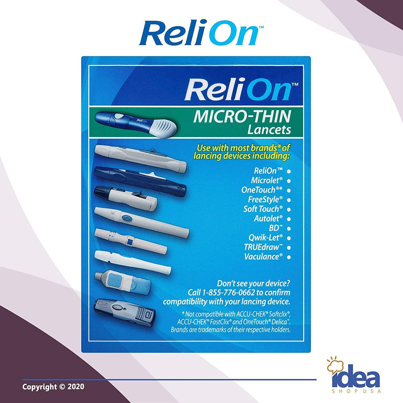 [Australia] - ReliOn Micro-Thin Lancets, 100 Ct, 33 Gauge for Micro Sampling Bundle with Exclusive "Look After Your Diabetes" - Better Idea Guide (2 Items) 1 