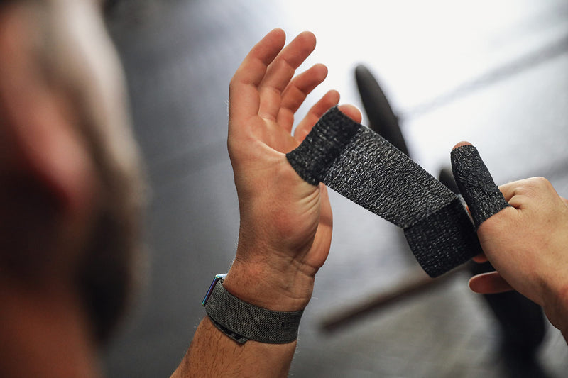 [Australia] - WOD ST-CEAB Weightlifting Thumb Tape, Black – 1.5 inch Wide (Pack of 3) Latex-Free, Stretch Self Adhesive for Hand, Finger, Climbing, and Hook Grip Wrapping and Protection. 