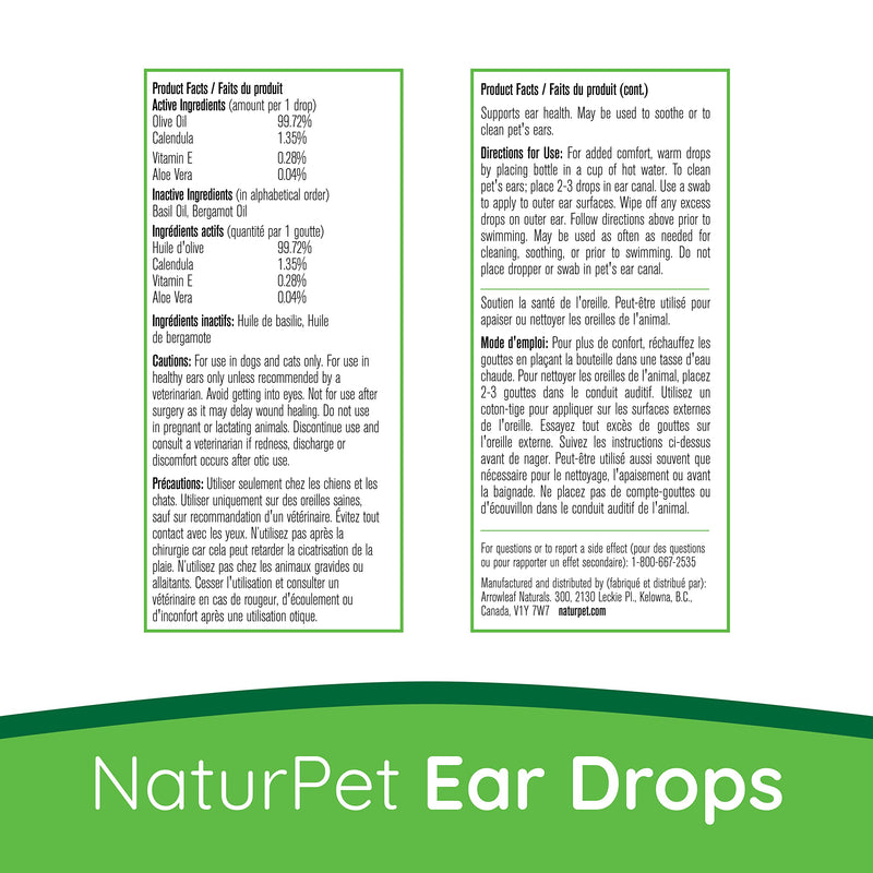 [Australia] - NaturPet Ear Drops for Dogs & Cats | Use for Cleaning, Prior to Swimming, Stinky, Smelly Ears, Itchy Ears | All Natural Herbal Drops 10mL 