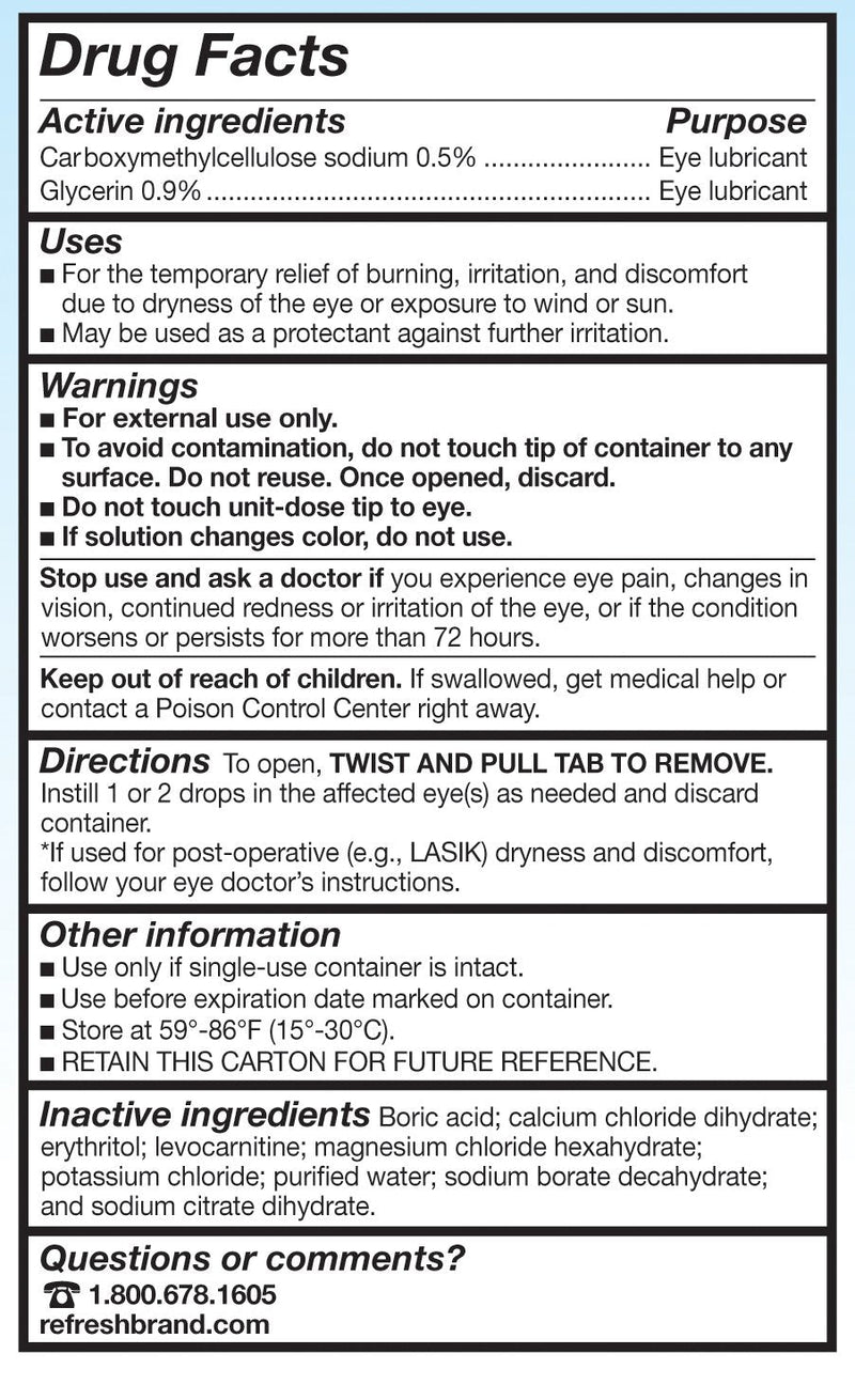 [Australia] - Refresh Optive Lubricant Eye Drops For Dry Eyes, Preservative-Free, 0.01 Fl Oz Single-Use Containers, 60 Count 60 Count (Pack of 1) 