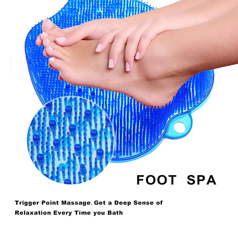 [Australia] - Newthinking Larger Shower Foot Scrubber, Foot Massager Cleaner Brush with Non-Slip Suction Cups, for Foot Care, Foot Circulation & Reduces Foot Pain (Blue XL) Blue Xl 