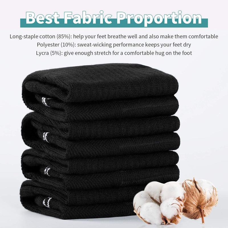 [Australia] - Lapulas Sports Socks Black Cushioned Walking Socks Crew Work Socks Outdoor Hiking Winter Thermal Athletic Socks for Men Women (6 Pairs) Black(07) 9-11 