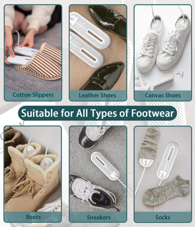 [Australia] - Snowpea Shoe Dryer Electric, Boots Dryer, Shoe & Boot Warmer to Dry Sweaty Shoes & Eliminate Bad Odor, 2/4/8/Hours Auto Self Switch Off (White, Standard UK Plug) 