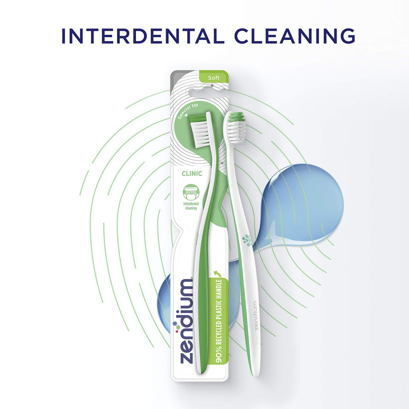 [Australia] - Zendium Clinic Soft Toothbrush - 90% Recycled Plastic - Gentle Interdental Cleaning 