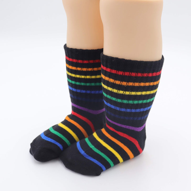 [Australia] - Xiyadun Unisex Toddler And Kids Striped Rainbow Crew Socks Colorful Cotton Socks Packs 1-3T Assorted 4 Pack 